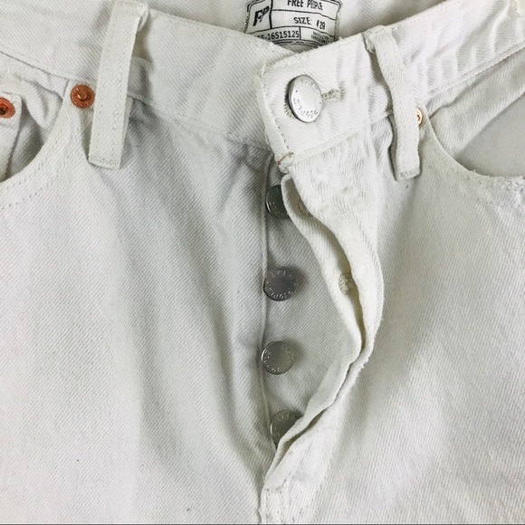 Free People White Distressed Crop Jeans - Picture 6 of 9